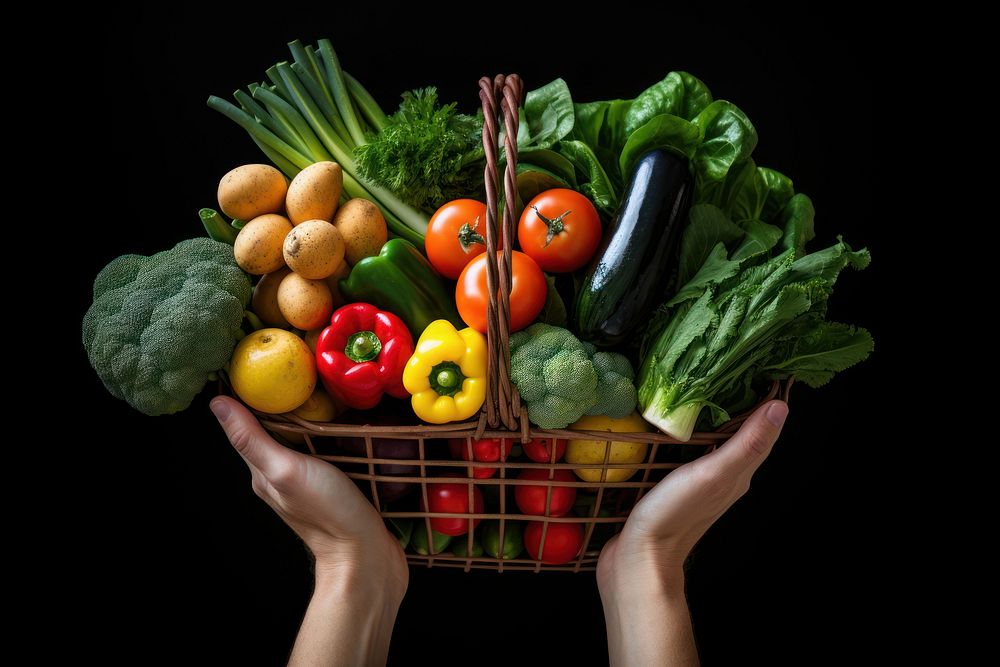Vegetable basket market fruit. AI generated Image by rawpixel.