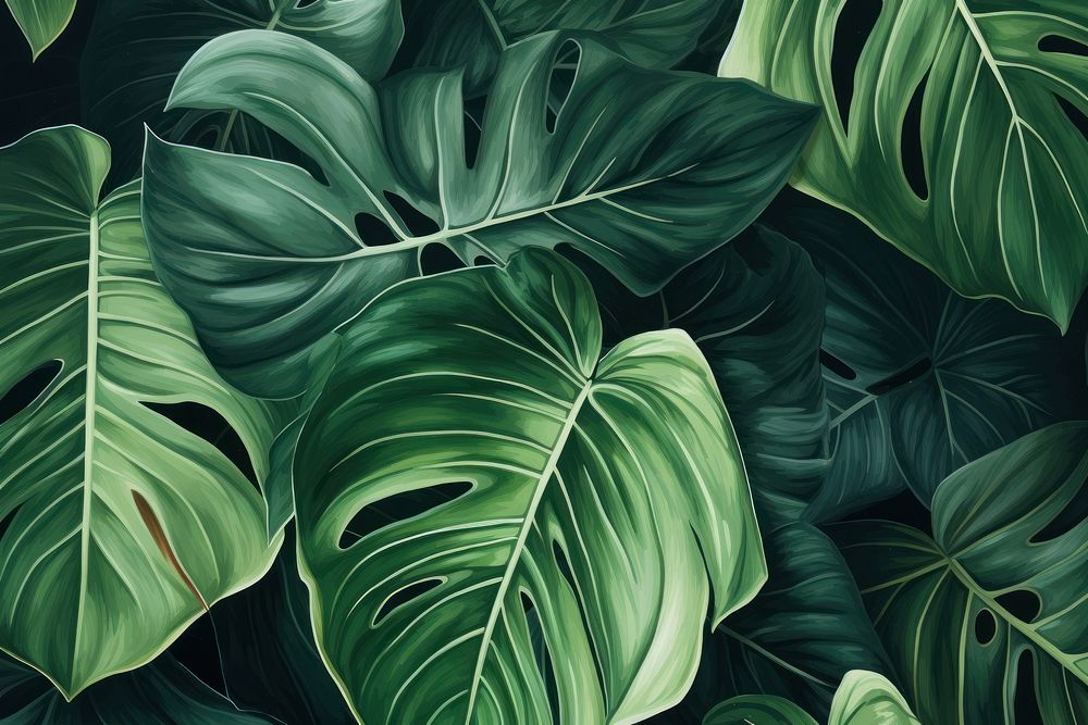 Green tropical leaves nature leaf outdoors. AI generated Image by rawpixel.