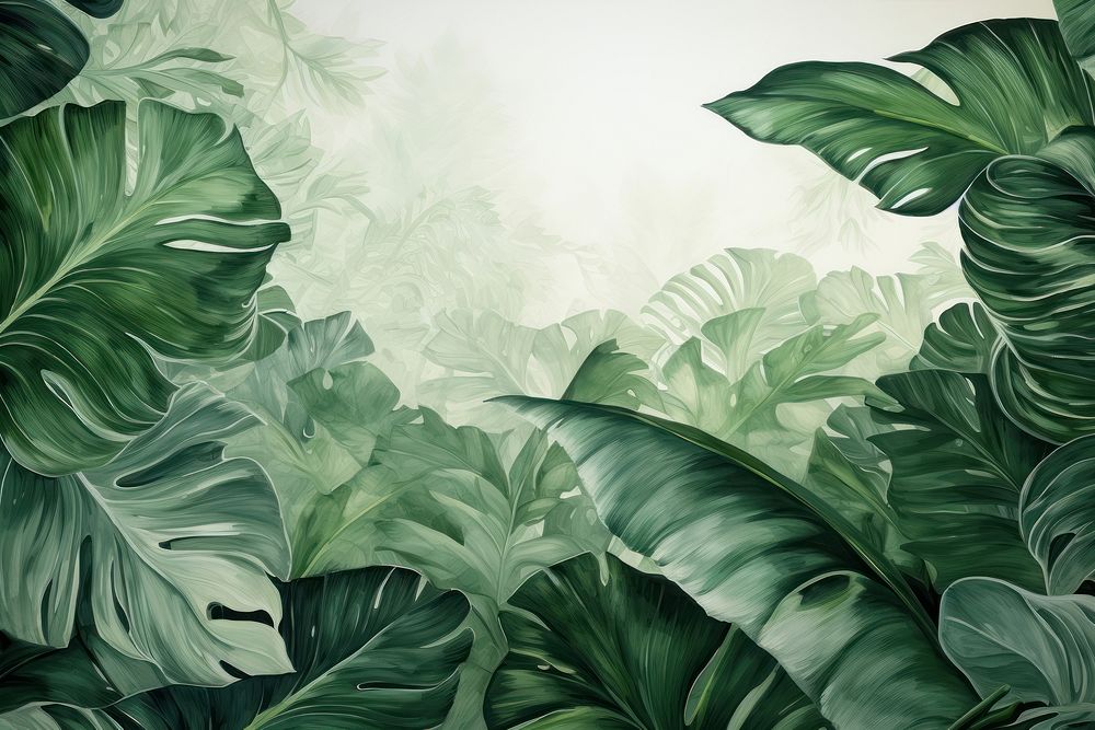 Green tropical leaves nature leaf outdoors. AI generated Image by rawpixel.