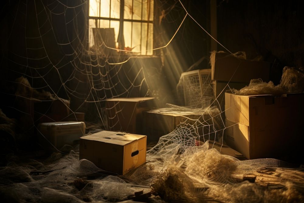 Spider web box lighting cardboard. 