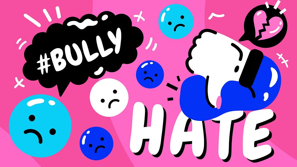 Bullying colorful illustration desktop wallpaper