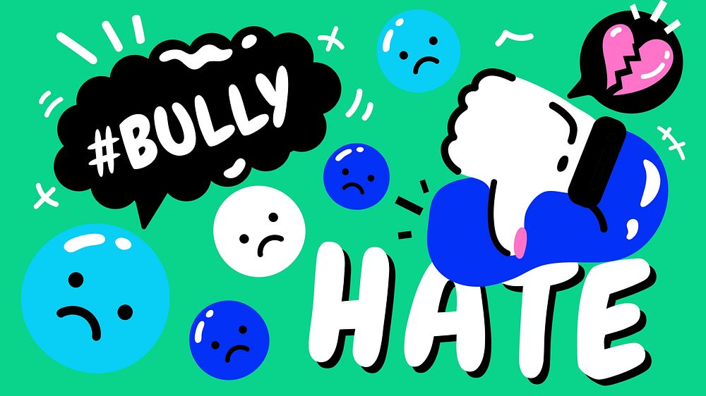 Bullying colorful illustration desktop wallpaper