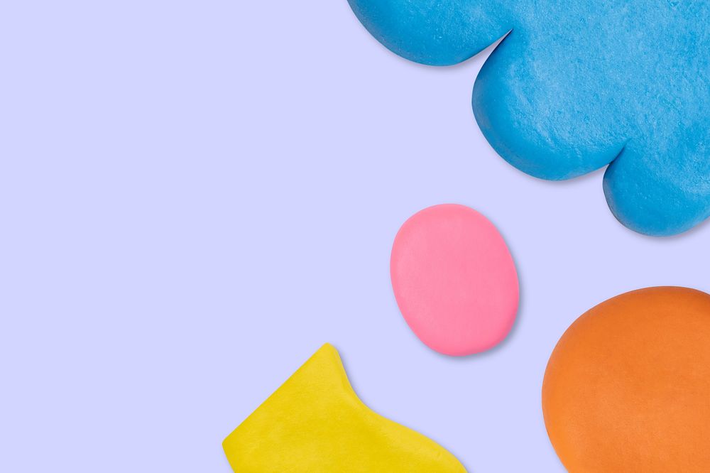 Plasticine clay shape purple background