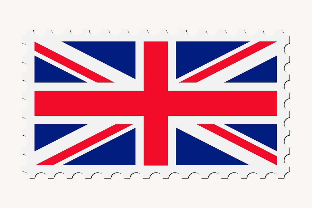 British flag stamp clipart, national symbol illustration vector. Free public domain CC0 image.