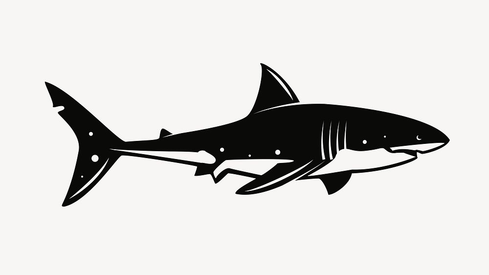Shark vintage icon clipart illustration vector. Free public domain CC0 image.