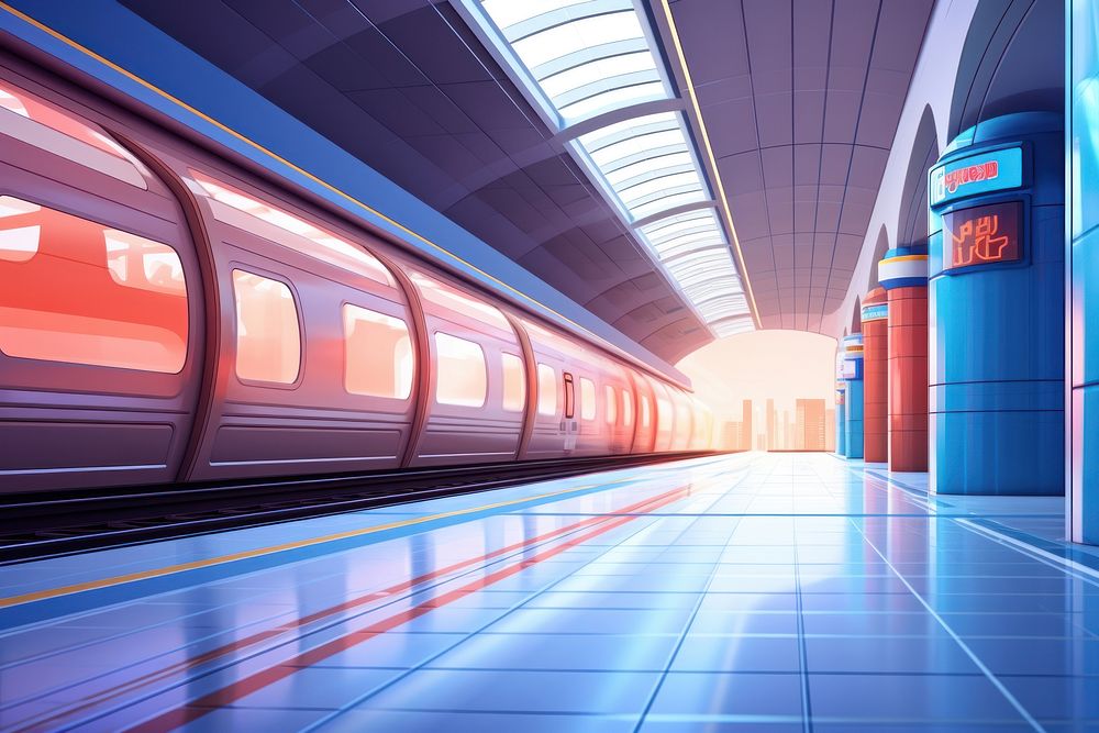 Metro train station vehicle subway line. AI generated Image by rawpixel.