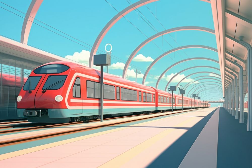 Train station railway vehicle subway. AI generated Image by rawpixel.