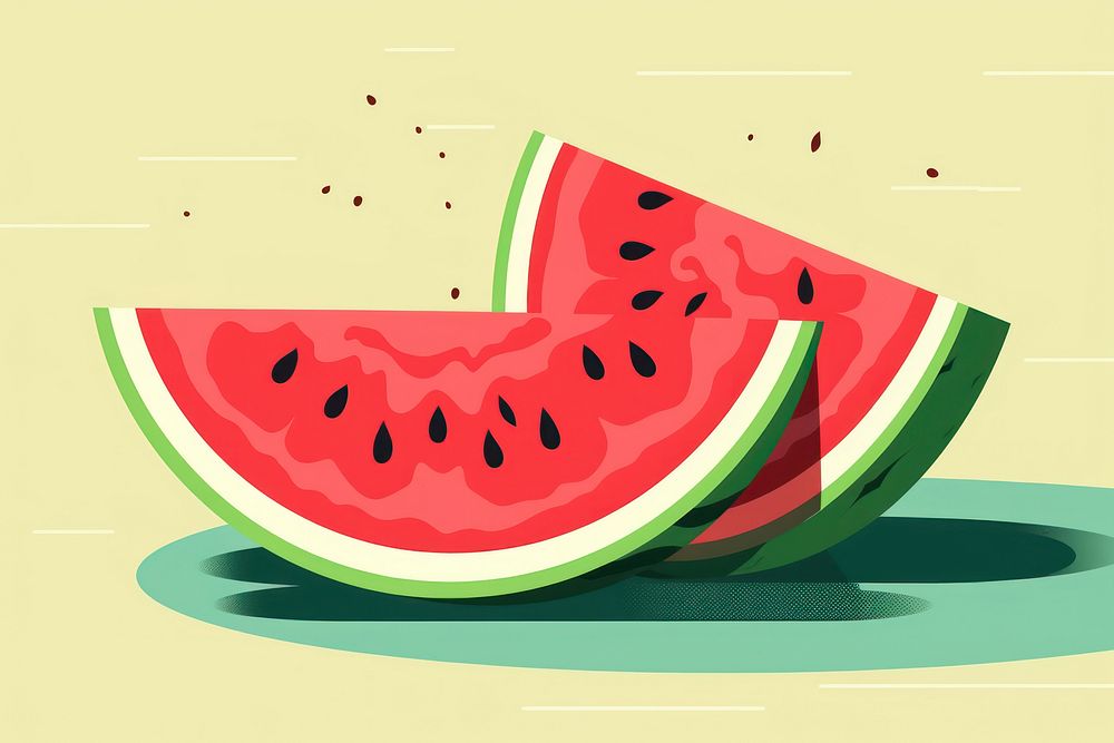 Watermelon slice fruit plant. AI generated Image by rawpixel.