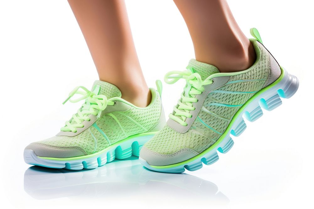 Sport shoes footwear sports green. 