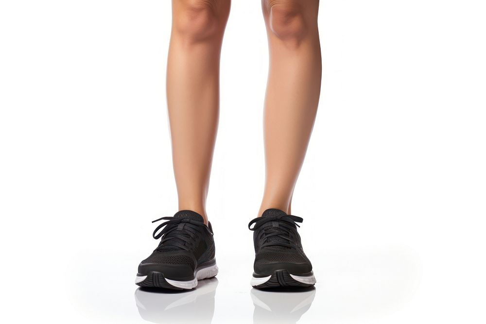 Black sports shoes footwear exercising leggings. AI generated Image by rawpixel.