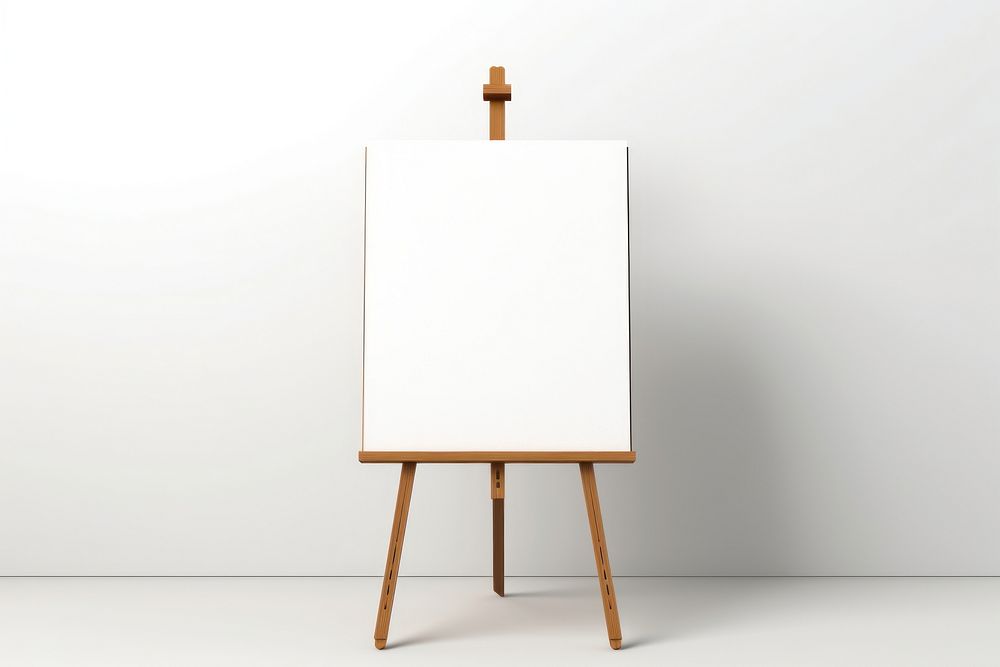 Wooden easel white white background architecture. AI generated Image by rawpixel.