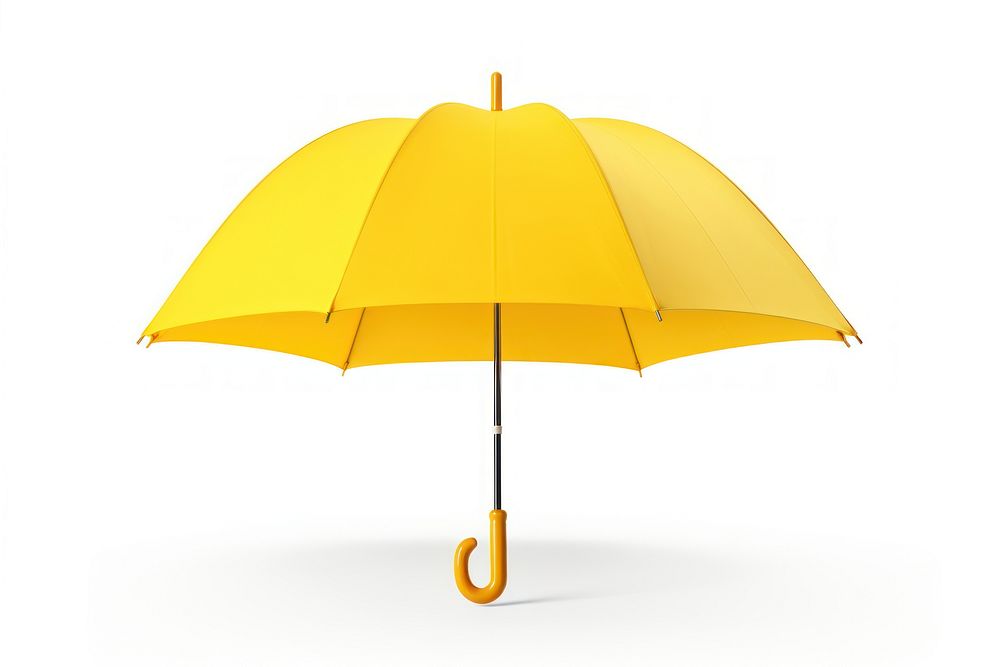 Yellow umbrella yellow white background protection. AI generated Image by rawpixel.