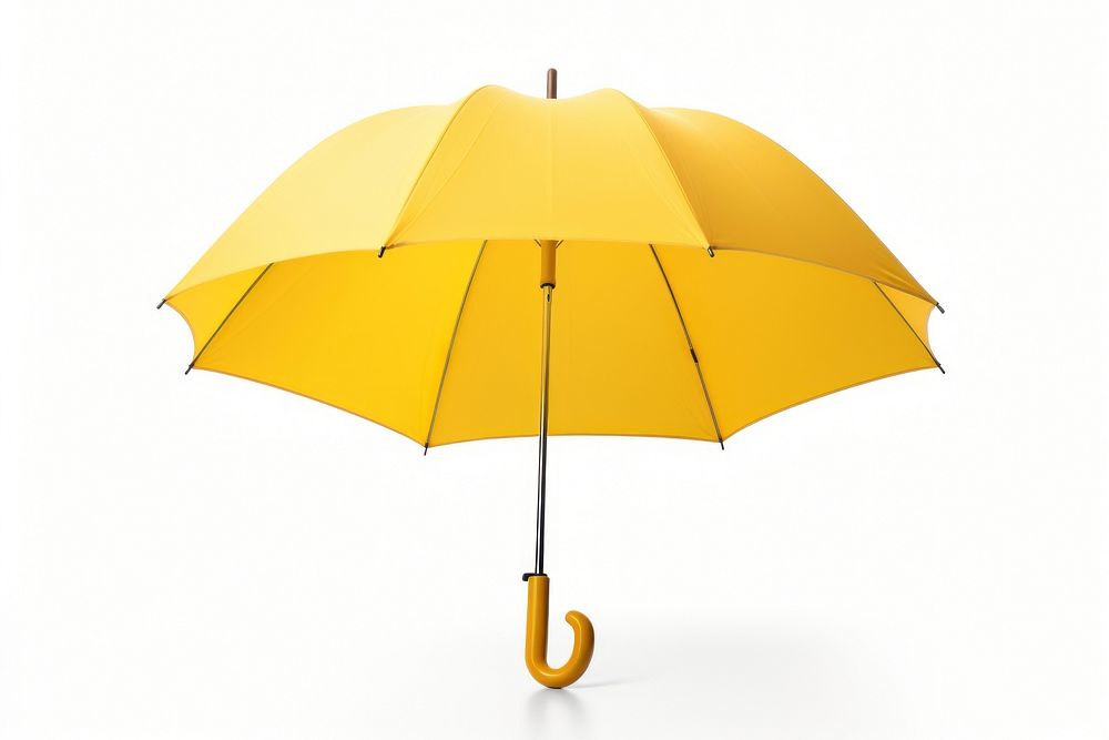 Yellow umbrella yellow white background protection. AI generated Image by rawpixel.