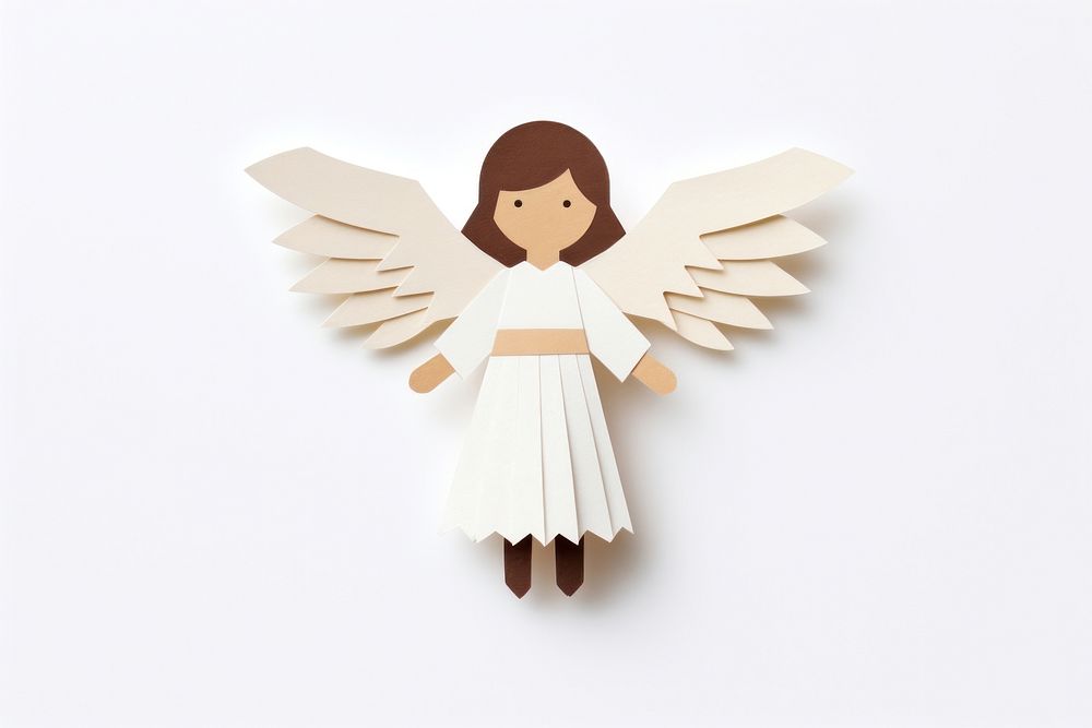 Angel toy white background representation. 