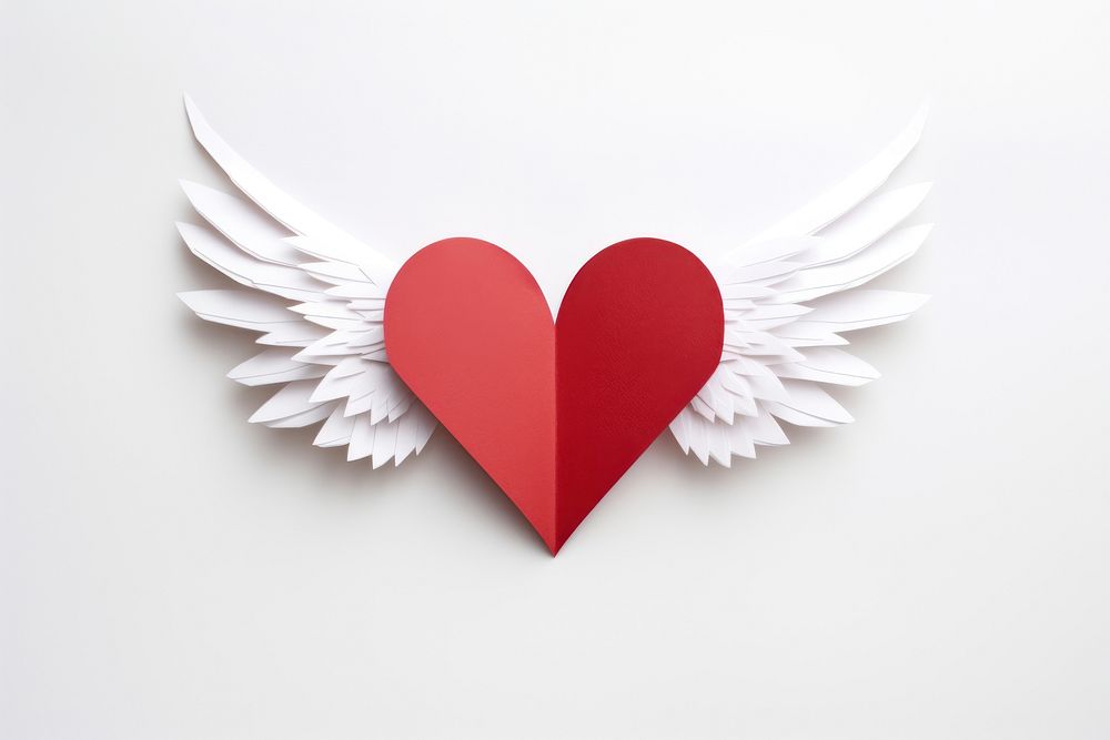 Symbol heart white wing. AI generated Image by rawpixel.