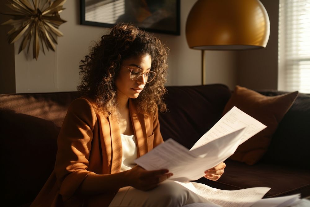 Paperwork furniture document reading. 