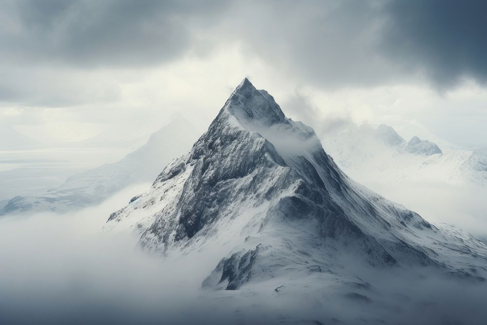 Landscape mountain snow outdoors. AI generated Image by rawpixel.