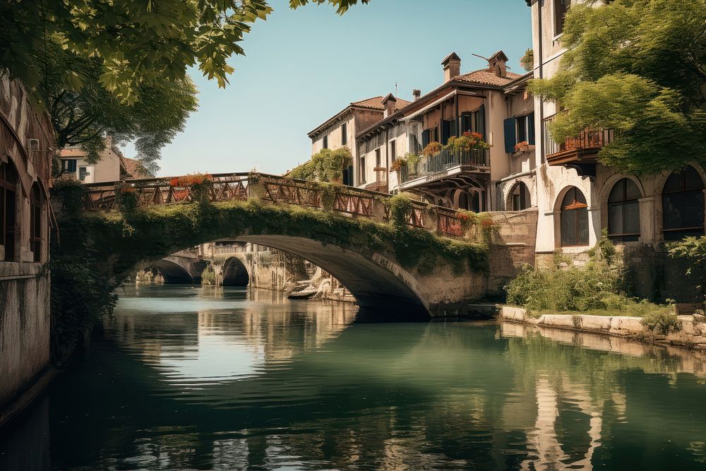 Building bridge canal architecture. 