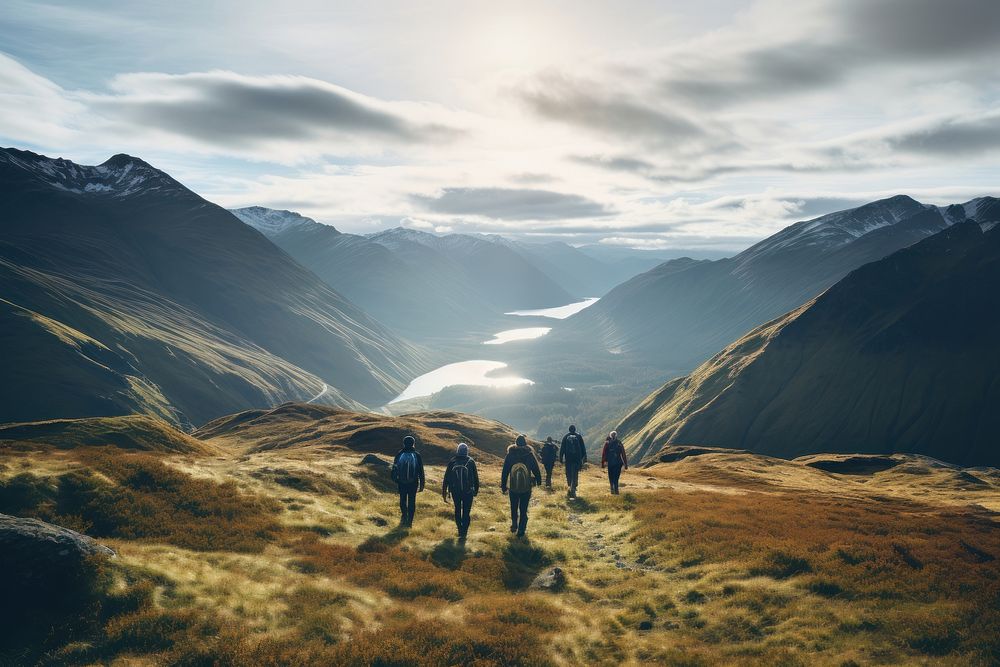 Hiking landscape adventure mountain. 