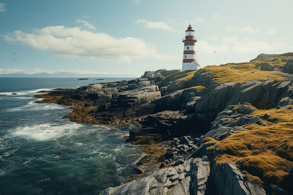 Lighthouse architecture landscape building. AI generated Image by rawpixel.
