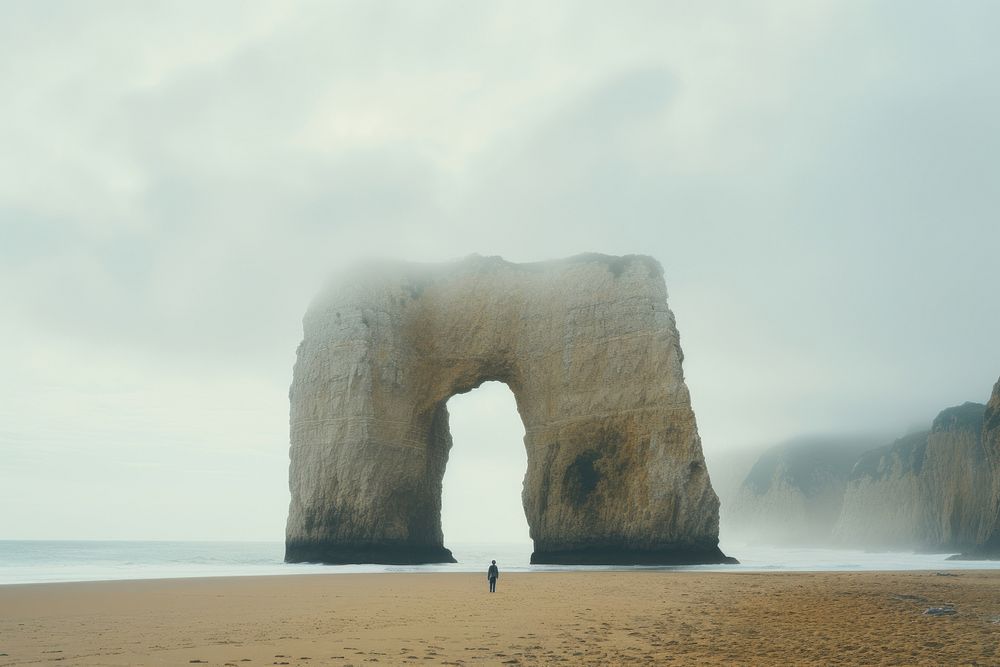 Landscape beach rock arch. 