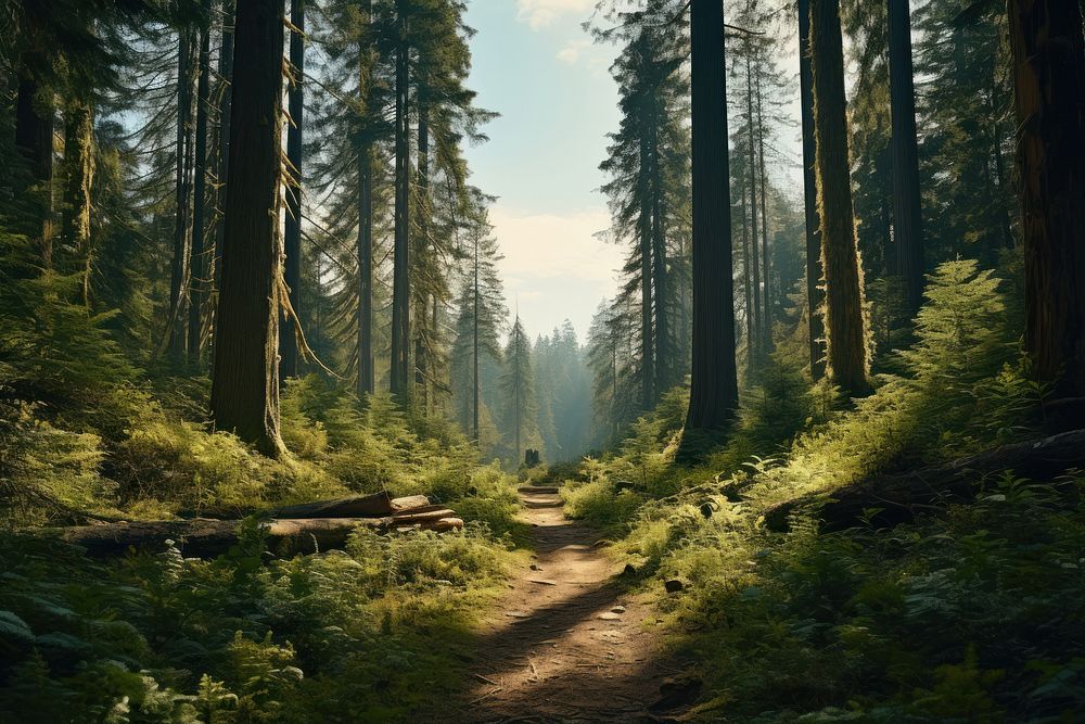 Landscape wilderness sunlight woodland. AI generated Image by rawpixel.