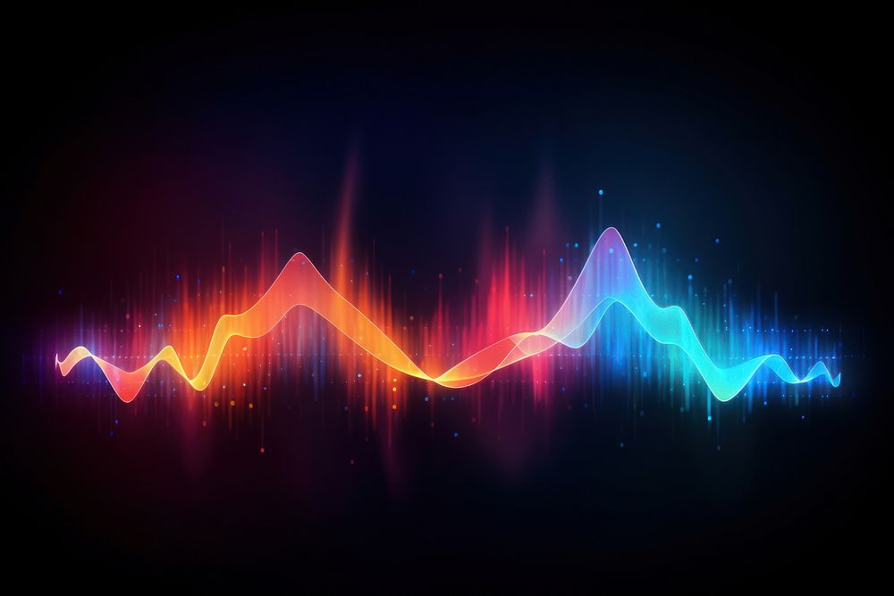 Rainbow sound wave effect AI generated image by rawpixel
