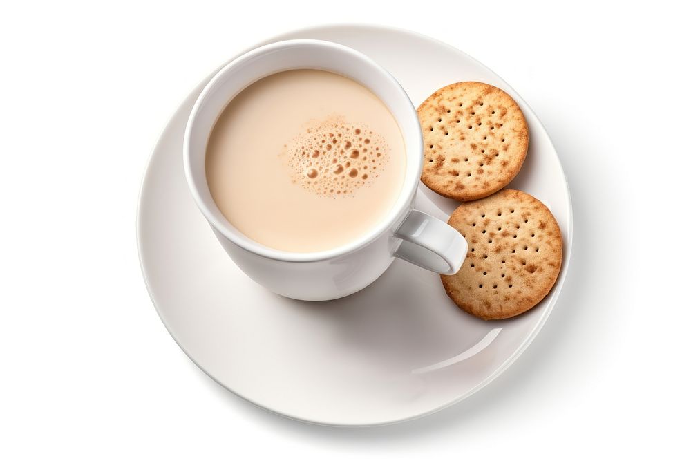 Milk tea biscuit coffee saucer. 