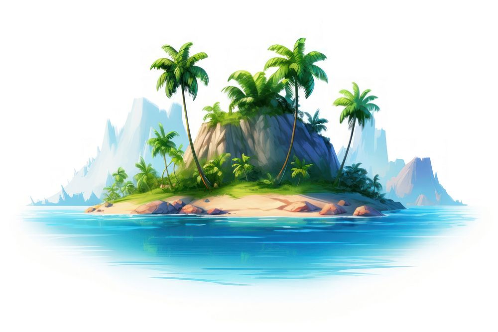 Summer island landscape outdoors nature. AI generated Image by rawpixel.