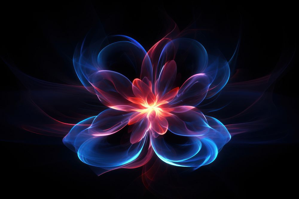 Abstract neon flower line 