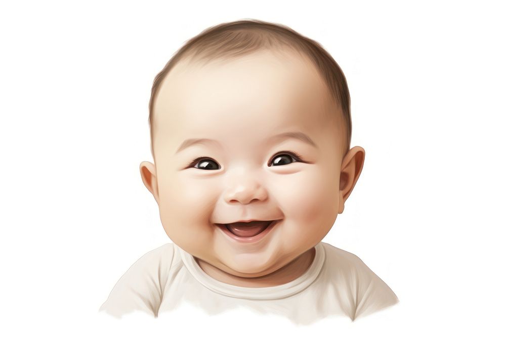 Face baby smile portrait laughing photo. AI generated Image by rawpixel.