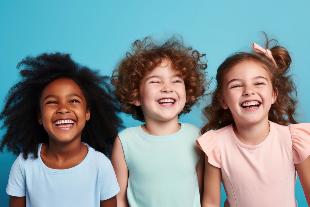Children cheerful laughing smile. AI generated Image by rawpixel.