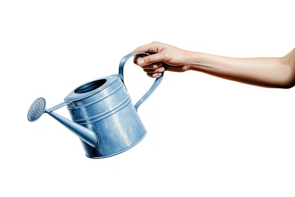 Watering hand blue gardening. AI generated Image by rawpixel.