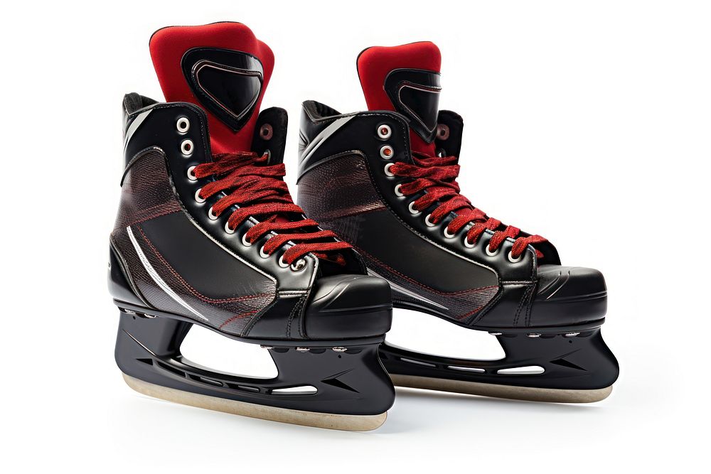 Ice hockey shoes footwear white background competition. AI generated Image by rawpixel.