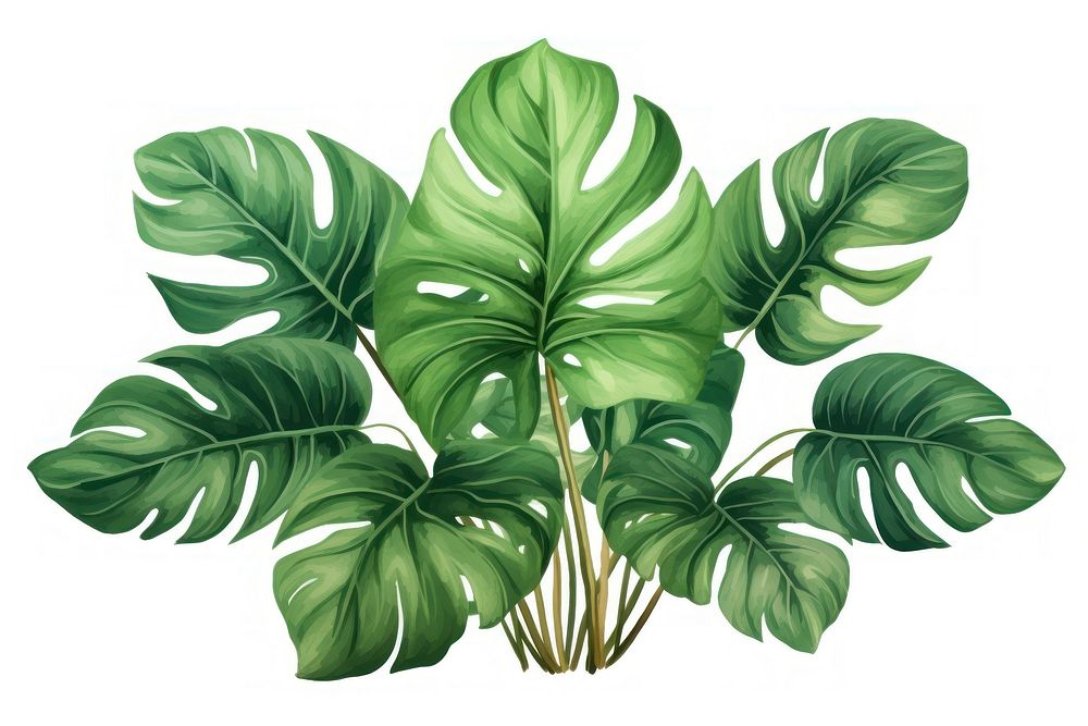 Jungle leaves plant leaf white background. AI generated Image by rawpixel.