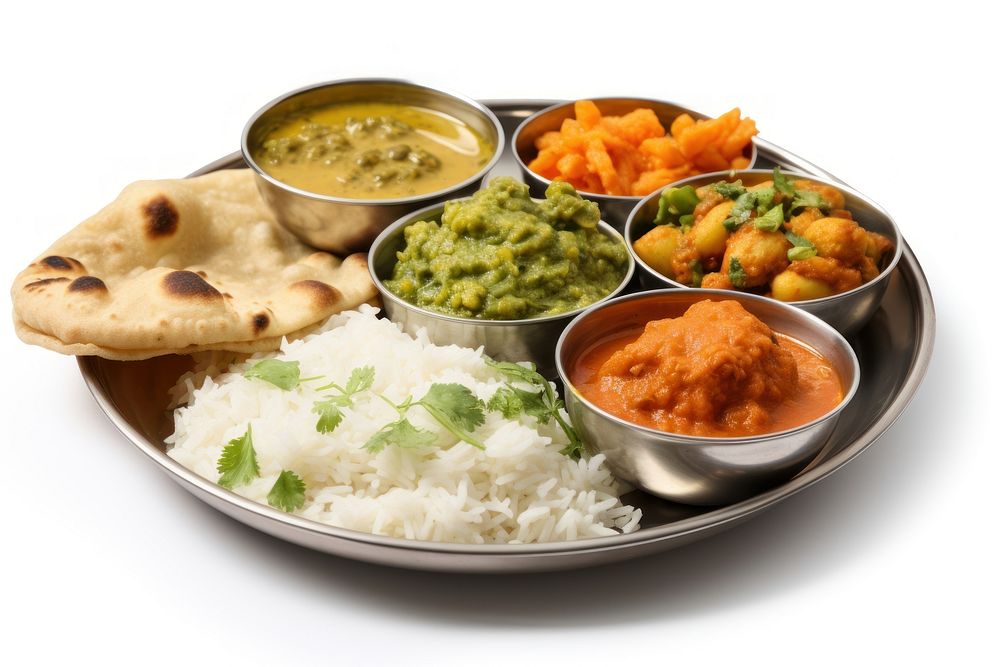 Indian food curry lunch plate. AI generated Image by rawpixel.