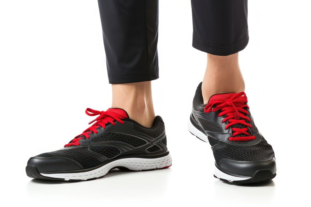 Black sports shoes footwear exercising shoelace. AI generated Image by rawpixel.
