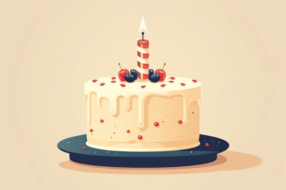 Birthday cake birthday dessert candle. AI generated Image by rawpixel.