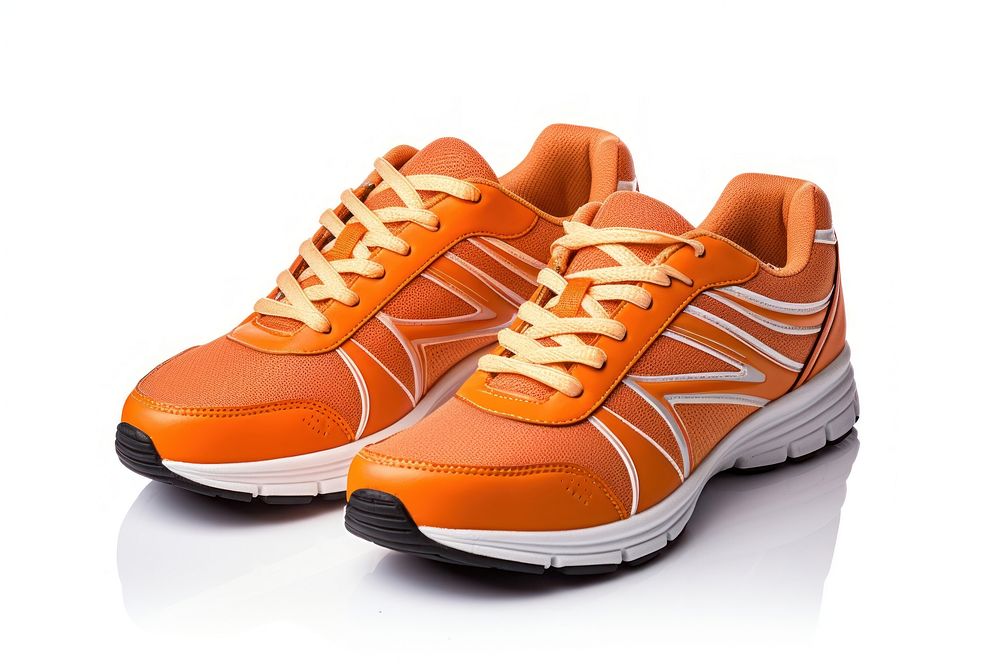 Orange sport shoes footwear shoelace clothing. AI generated Image by rawpixel.