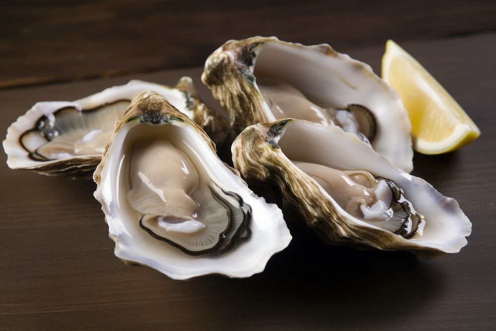 Oysters seafood fruit clam. AI generated Image by rawpixel.