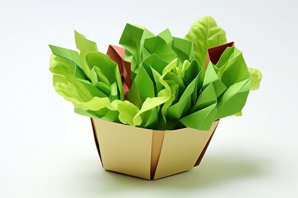 Salad paper origami plant. AI generated Image by rawpixel.