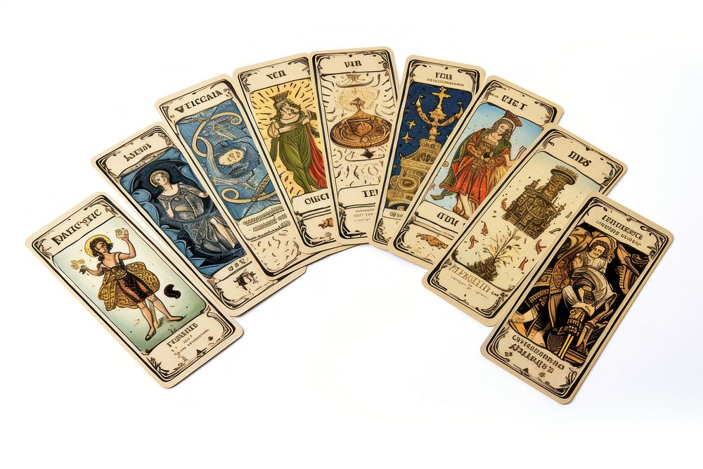 Tarot white background representation currency. 