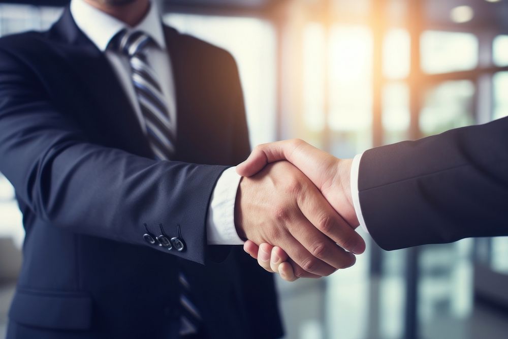 Business men hand handshake accessories
