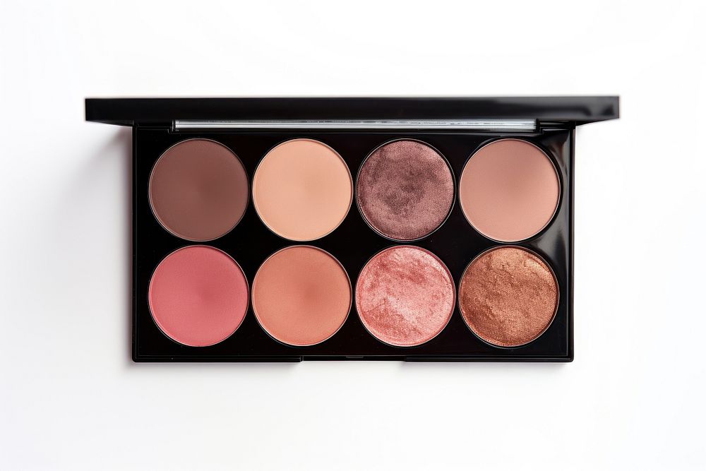 Makeup palette cosmetics white background arrangement. AI generated Image by rawpixel.