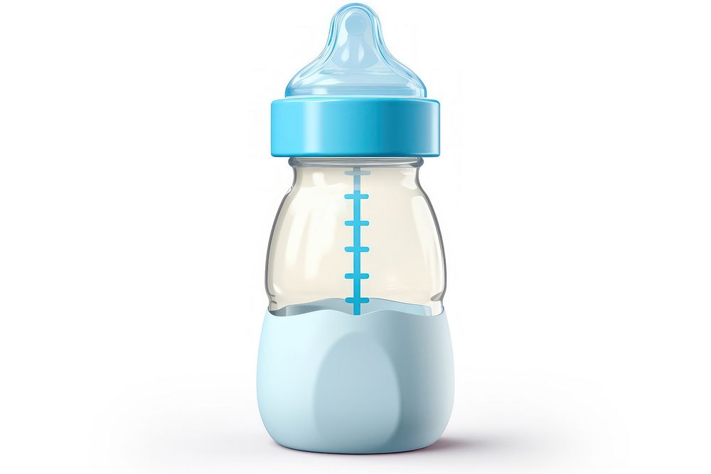 Baby bottle white background drinkware container. AI generated Image by rawpixel.