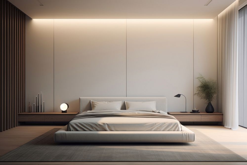 Bedroom furniture architecture comfortable. AI generated Image by rawpixel.