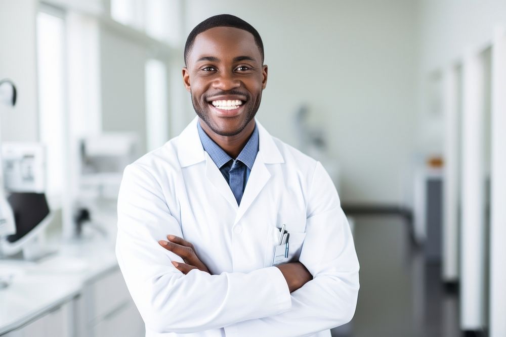 Black dentist smiling doctor adult. AI generated Image by rawpixel.