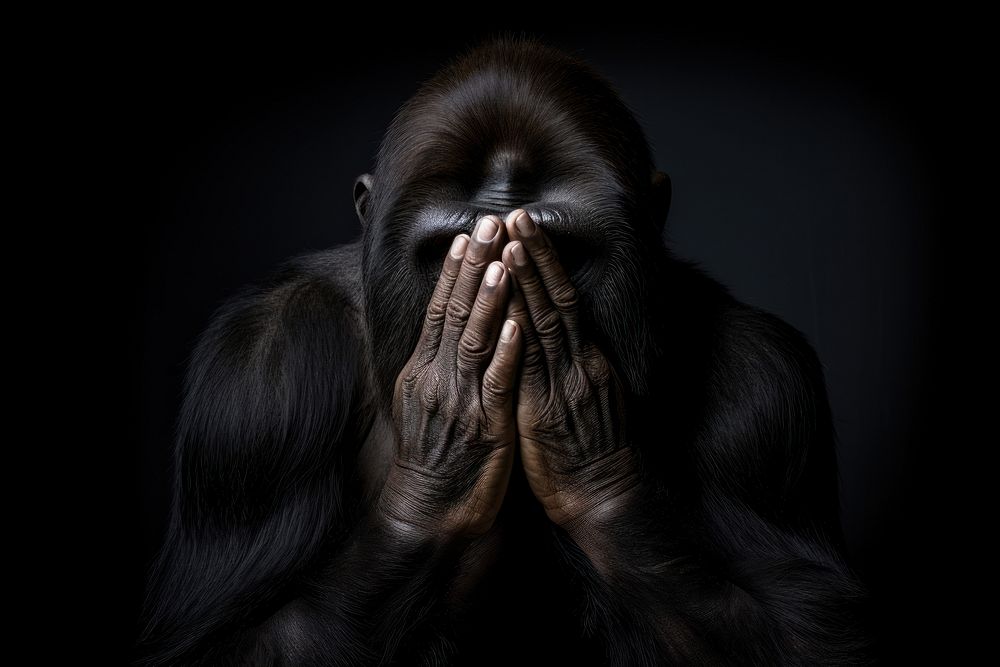 Gorilla monkey mammal animal. AI generated Image by rawpixel.