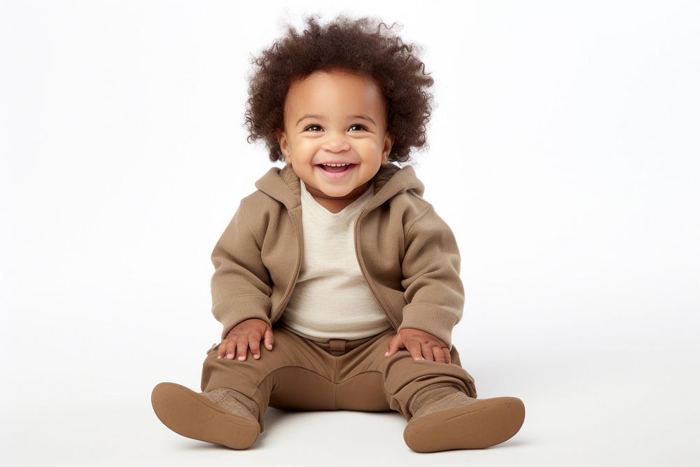 African American baby portrait sitting smile. AI generated Image by rawpixel.
