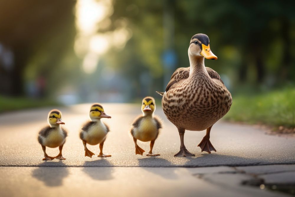 Duck family animal bird beak. AI generated Image by rawpixel.